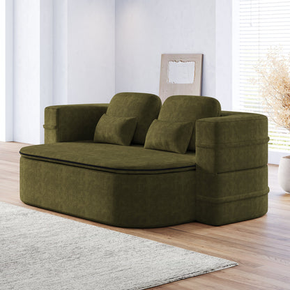 GDFStudio - Canapé-lit pliable Willoughby en chenille avec couverture multifonctionnelle