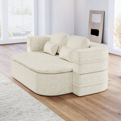 GDFStudio - Canapé-lit pliable Willoughby en chenille avec couverture multifonctionnelle