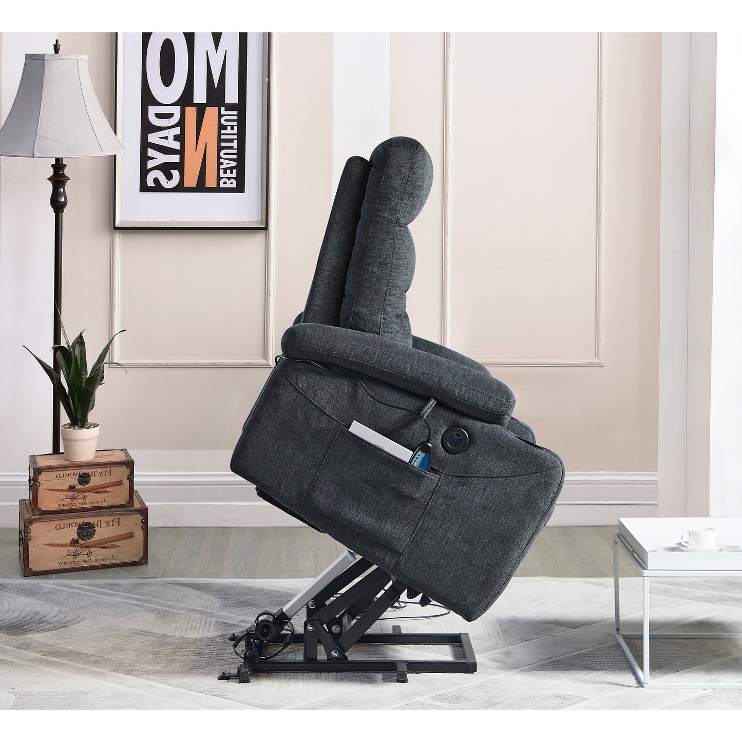 Fauteuil inclinable électrique avec releveur et massage Christopher Knight Home