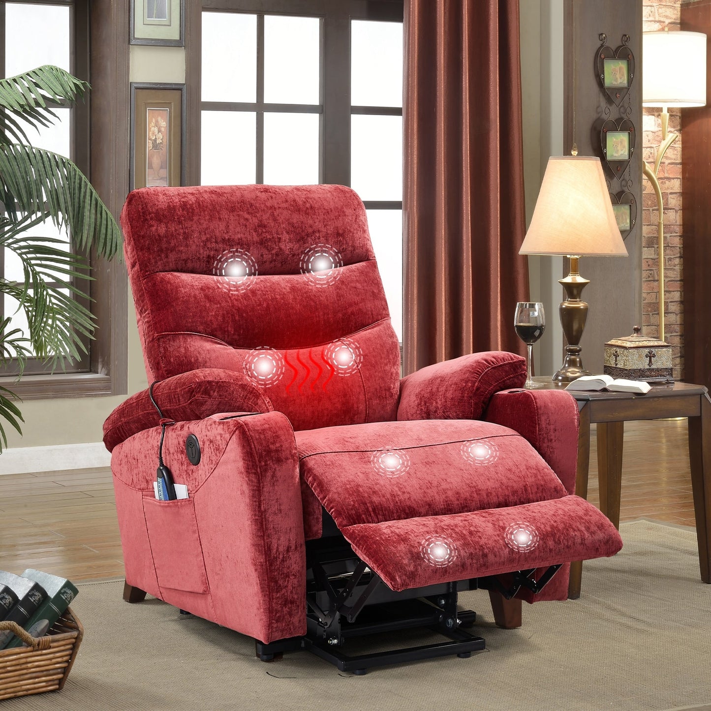 Fauteuil inclinable électrique avec releveur et massage Christopher Knight Home