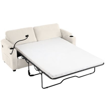 Canapé-lit convertible multifonctionnel en velours côtelé Emily de GDFStudio pour petits espaces