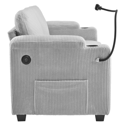 Canapé-lit convertible multifonctionnel en velours côtelé Emily de GDFStudio pour petits espaces