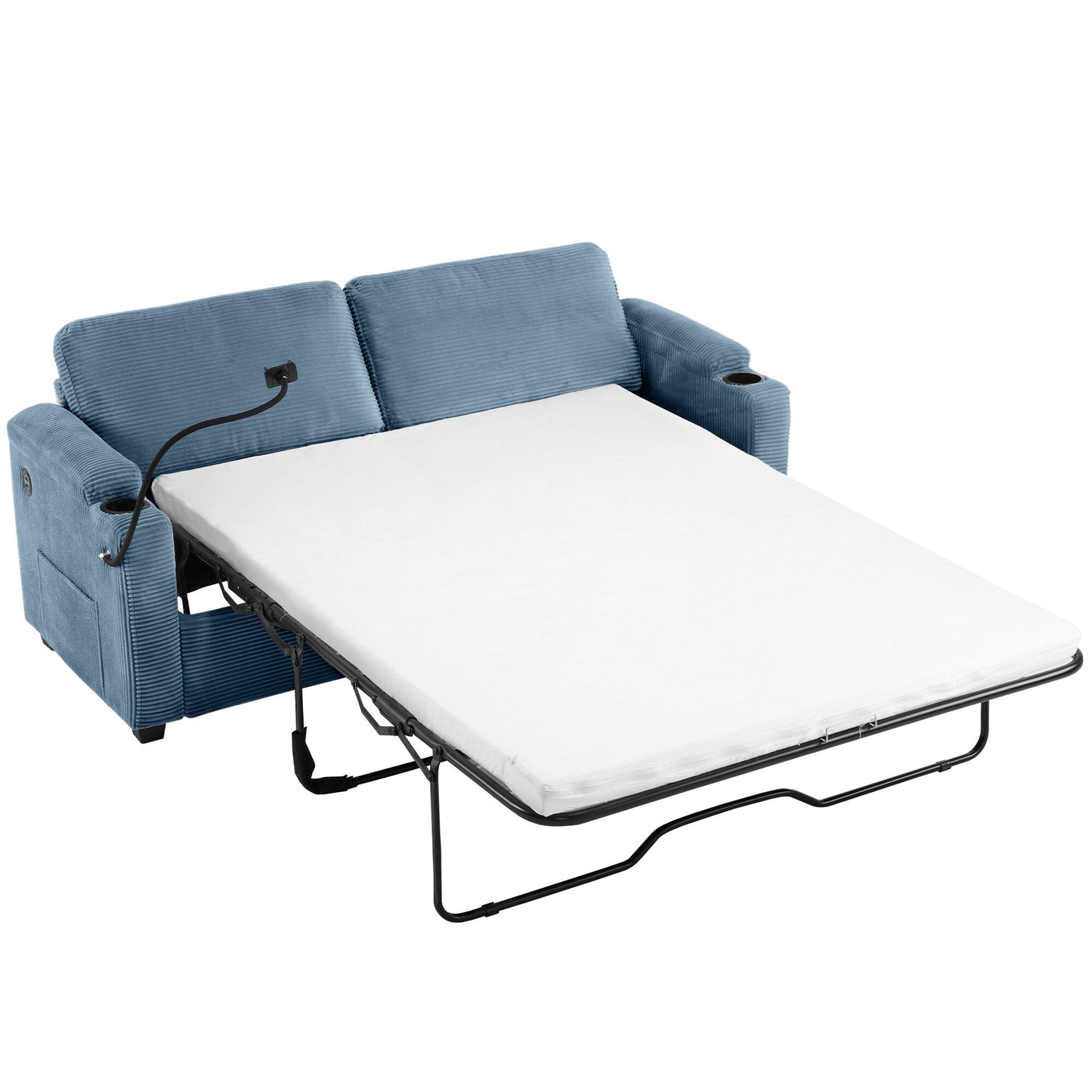 Canapé-lit convertible multifonctionnel en velours côtelé Emily de GDFStudio pour petits espaces