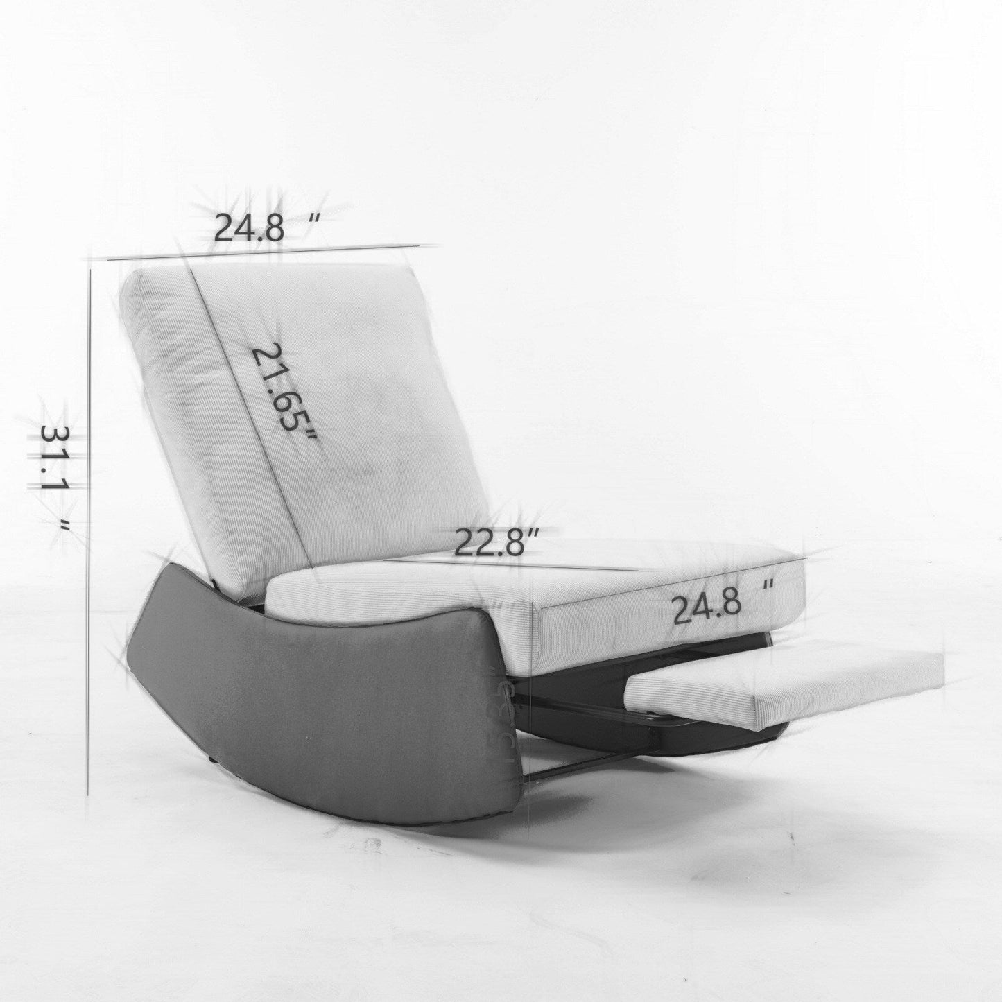 Fauteuil inclinable à bascule moderne GDFStudio avec repose-pieds