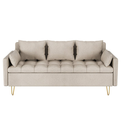 Canapé 3 places en cuir GIMMYFIVE avec coussin, canapé pour salon