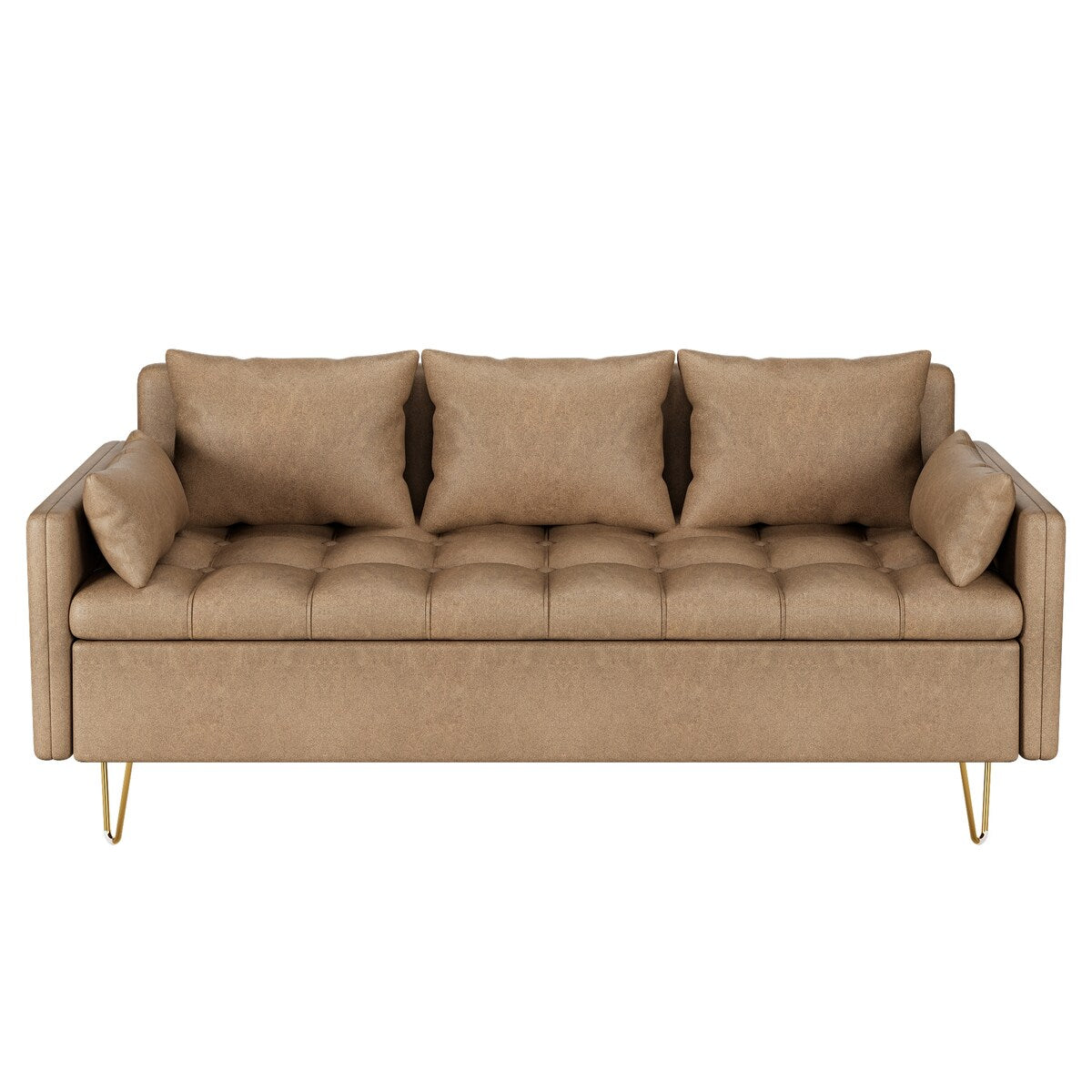 Canapé 3 places en cuir GIMMYFIVE avec coussin, canapé pour salon