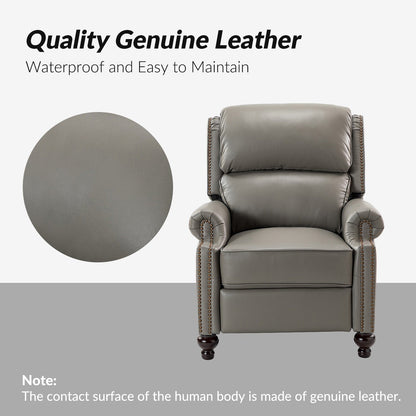 Fauteuil inclinable Gabriela en cuir véritable, style milieu de siècle, avec pieds coniques en bloc, par HULALA HOME