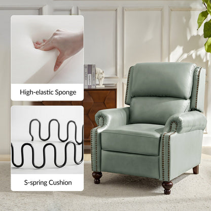 Fauteuil inclinable Gabriela en cuir véritable, style milieu de siècle, avec pieds coniques en bloc, par HULALA HOME