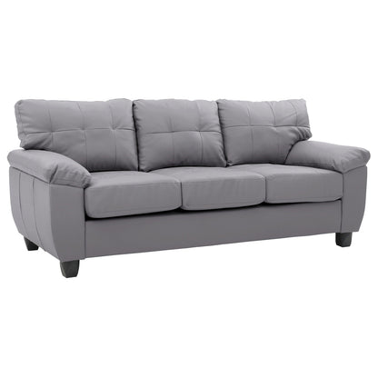 Canapé droit Gallant 78 po de largeur avec accoudoirs évasés en similicuir - 33 L x 78 l x 35 H