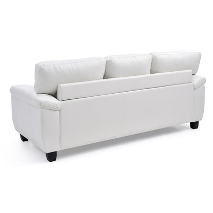 Canapé droit Gallant 78 po de largeur avec accoudoirs évasés en similicuir - 33 L x 78 l x 35 H