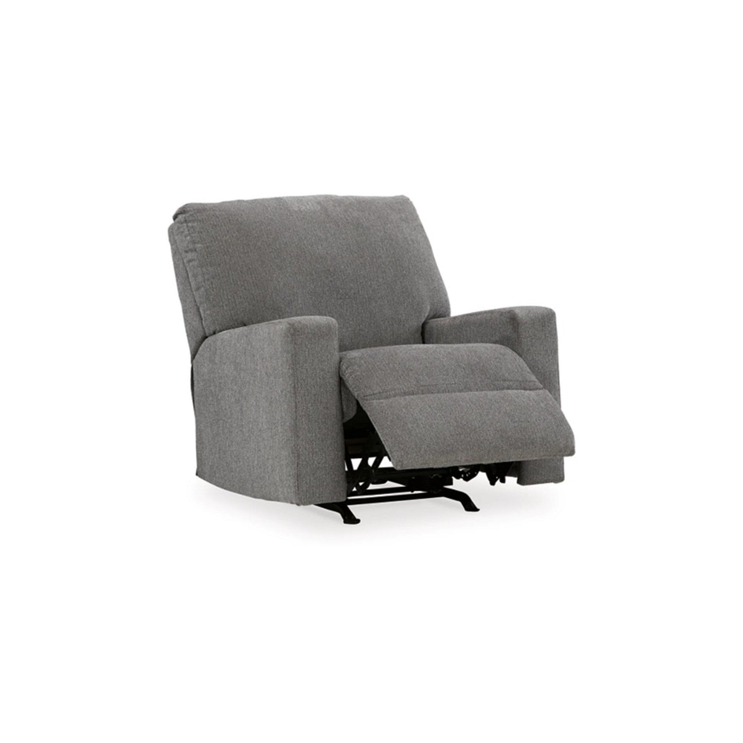 Fauteuil inclinable à bascule manuel Gavin, polyester gris graphite foncé