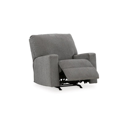 Fauteuil inclinable à bascule manuel Gavin, polyester gris graphite foncé