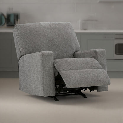 Fauteuil inclinable à bascule manuel Gavin, polyester gris graphite foncé