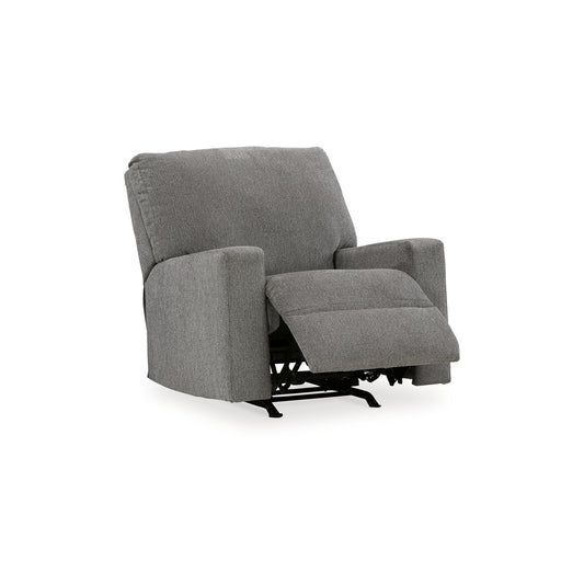 Fauteuil inclinable à bascule manuel Gavin, polyester gris graphite foncé