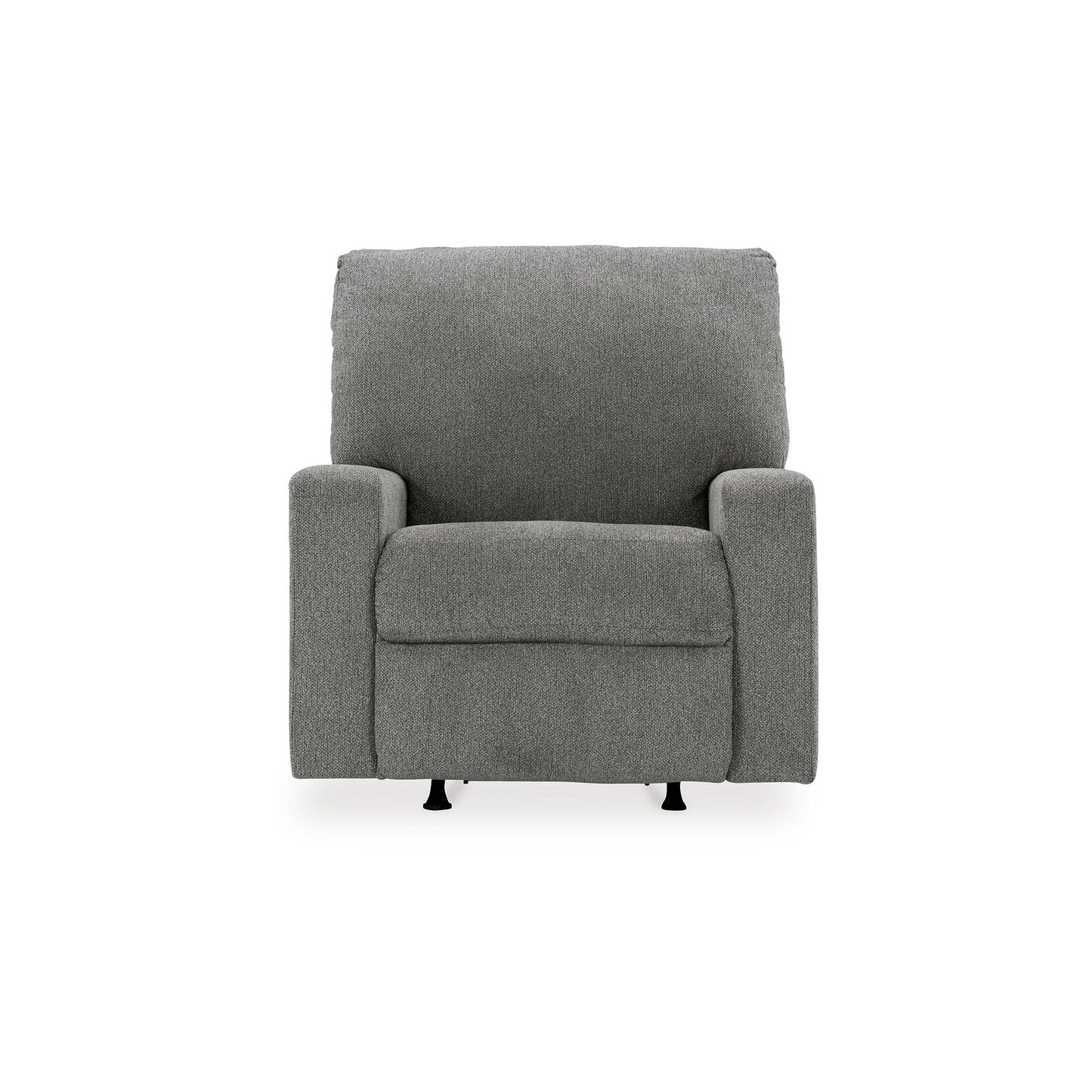 Fauteuil inclinable à bascule manuel Gavin, polyester gris graphite foncé