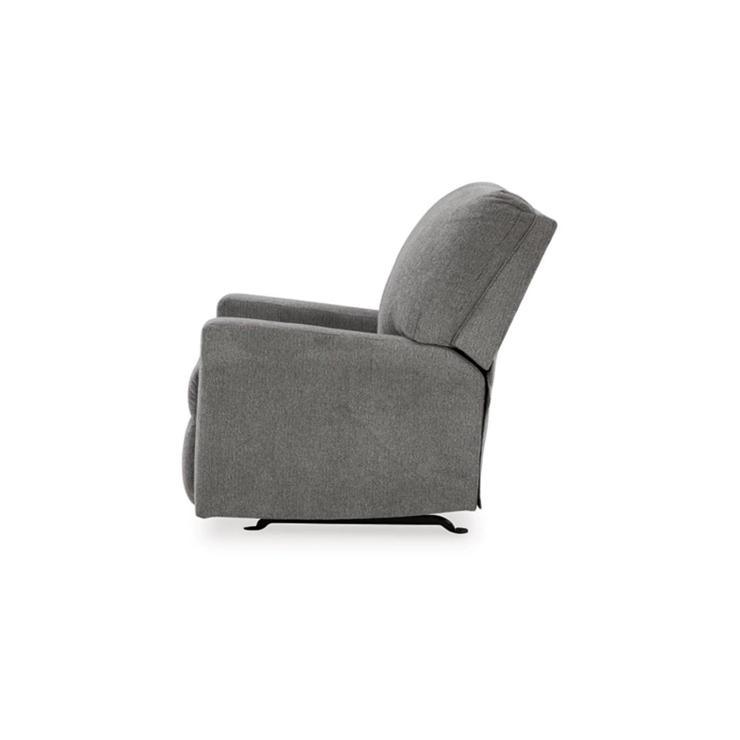 Fauteuil inclinable à bascule manuel Gavin, polyester gris graphite foncé