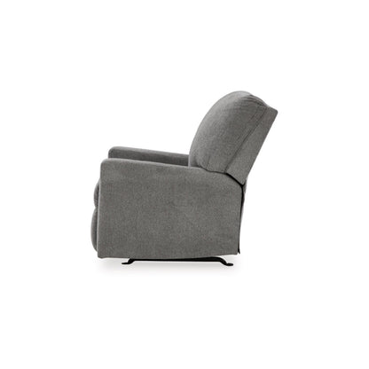 Fauteuil inclinable à bascule manuel Gavin, polyester gris graphite foncé