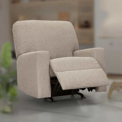 Fauteuil inclinable à bascule manuel Gavin, peluche XL, parchemin marron, polyester