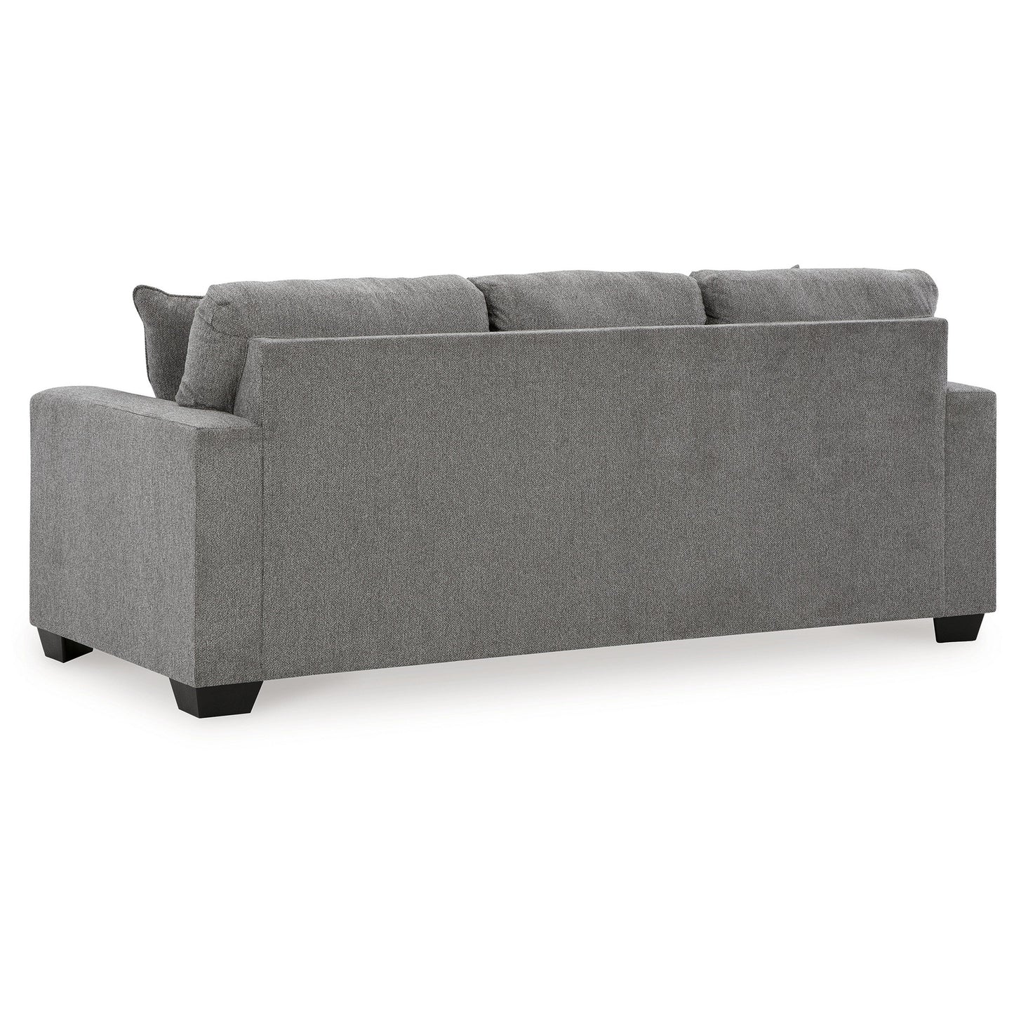 Canapé Gavin, polyester gris, coussins moelleux, 2 coussins décoratifs, 215 cm