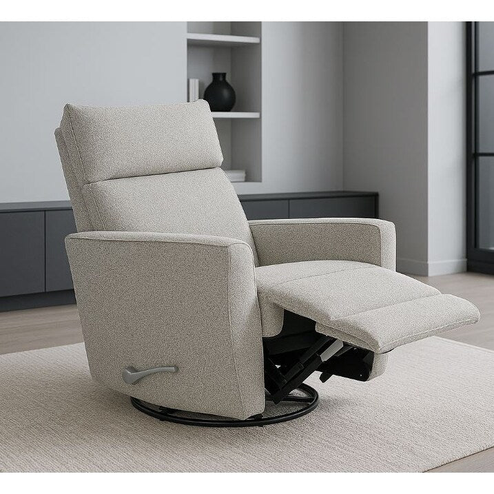 Fauteuil inclinable pivotant rembourré Gellar, granit