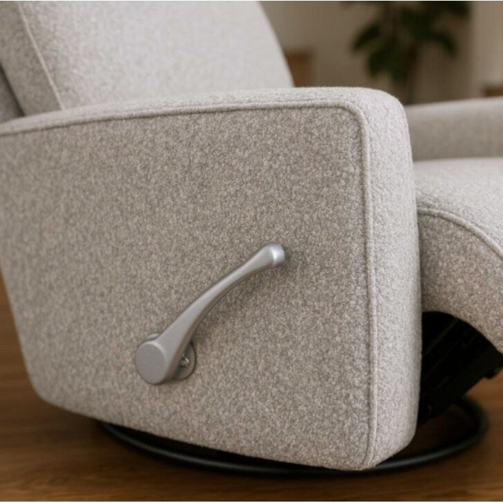 Fauteuil inclinable pivotant rembourré Gellar, granit