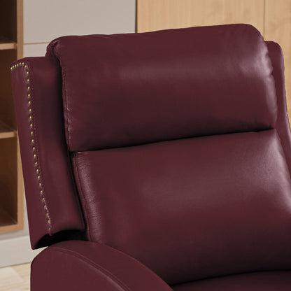 Fauteuil inclinable en cuir véritable avec dossier multi-angles et pieds en bois massif