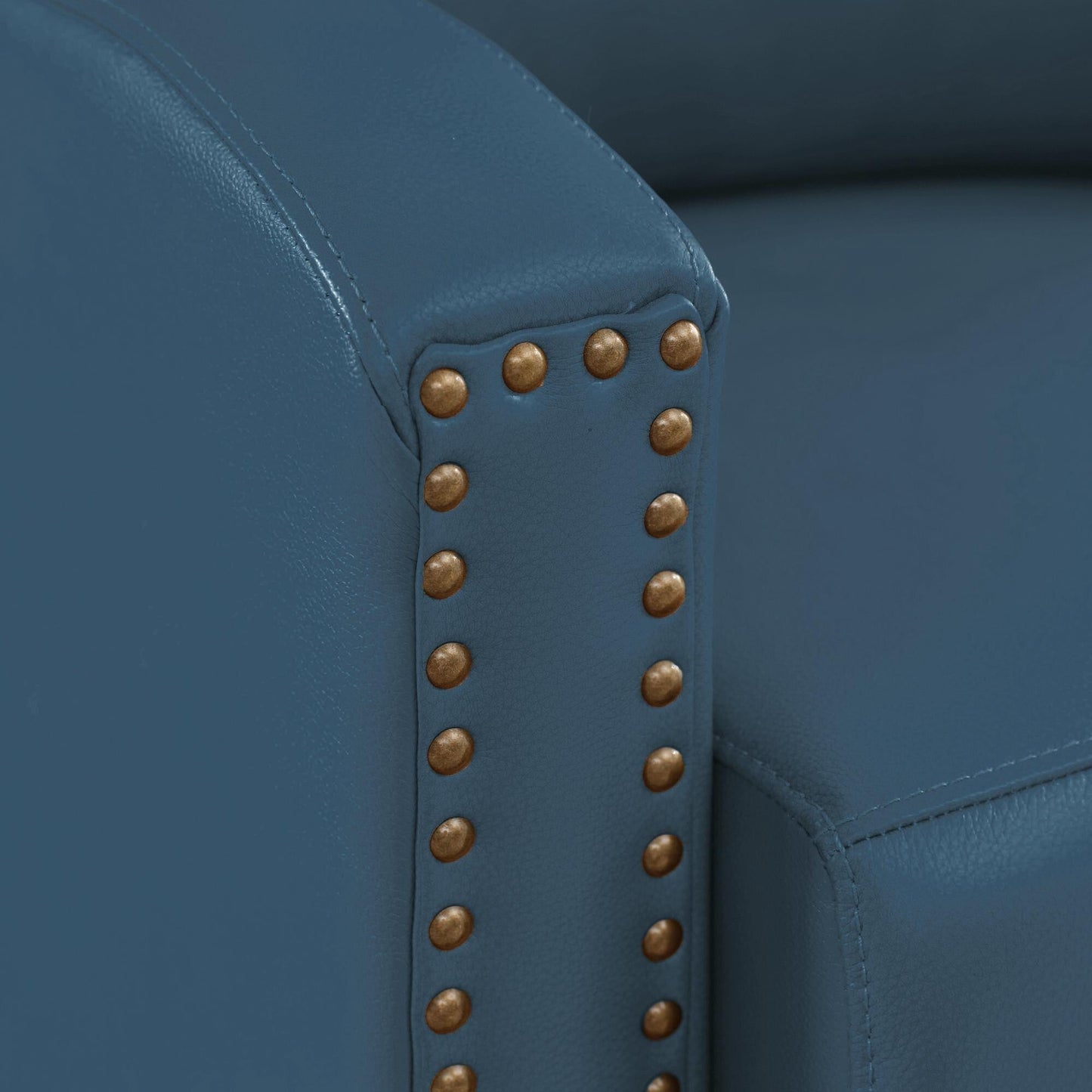 Fauteuil inclinable en cuir véritable avec dossier multi-angles et pieds en bois massif