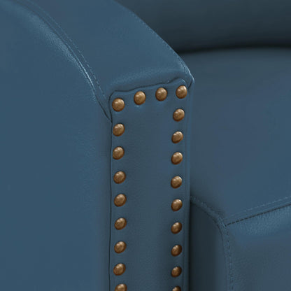 Fauteuil inclinable en cuir véritable avec dossier multi-angles et pieds en bois massif