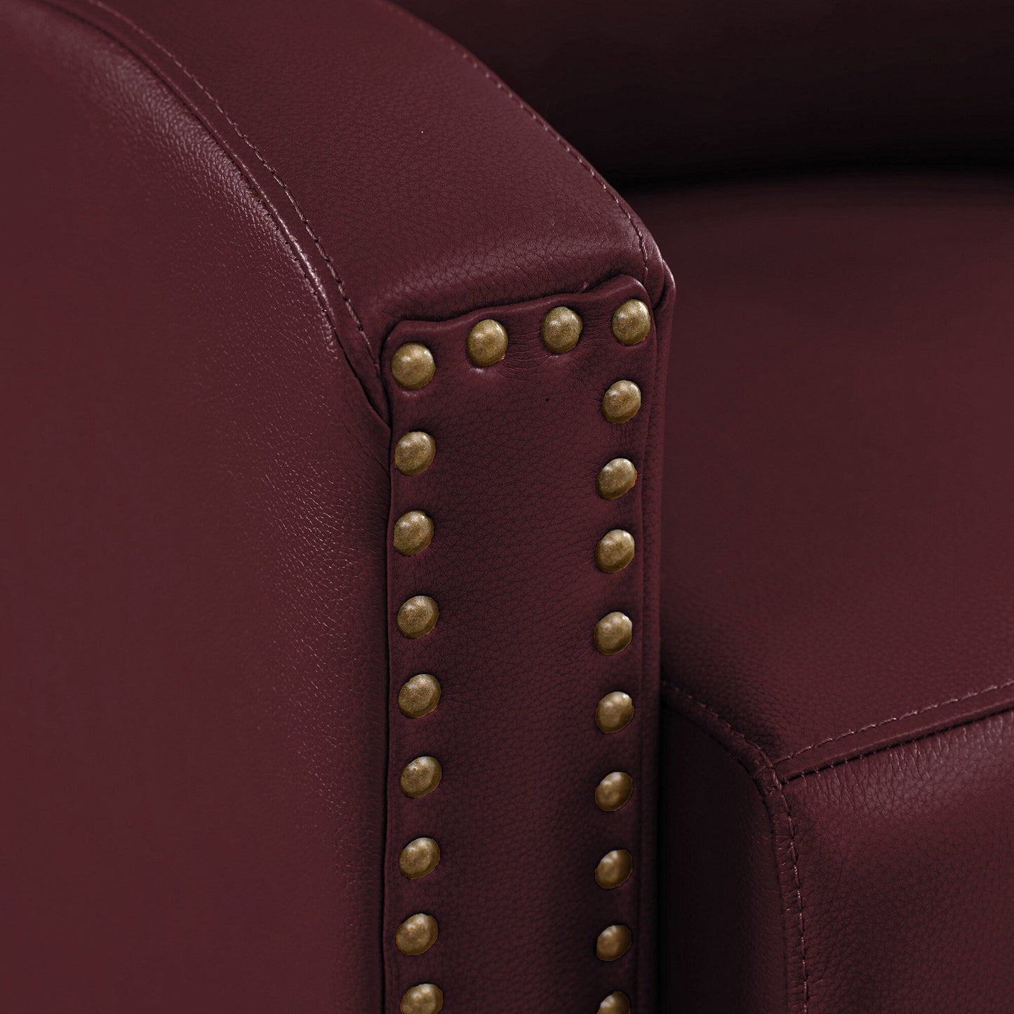 Fauteuil inclinable en cuir véritable avec dossier multi-angles et pieds en bois massif