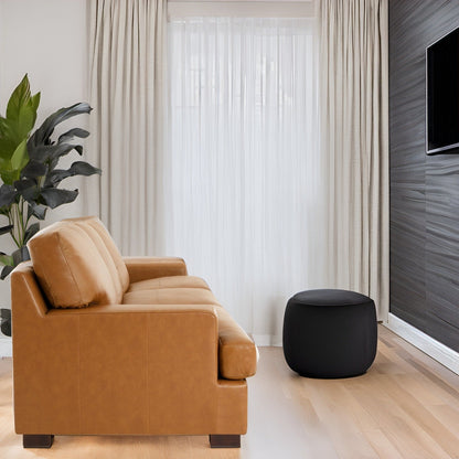 Canapé 3 places en cuir véritable de qualité supérieure avec assise moelleuse et coussins en plumes d'oie pour un confort ultime