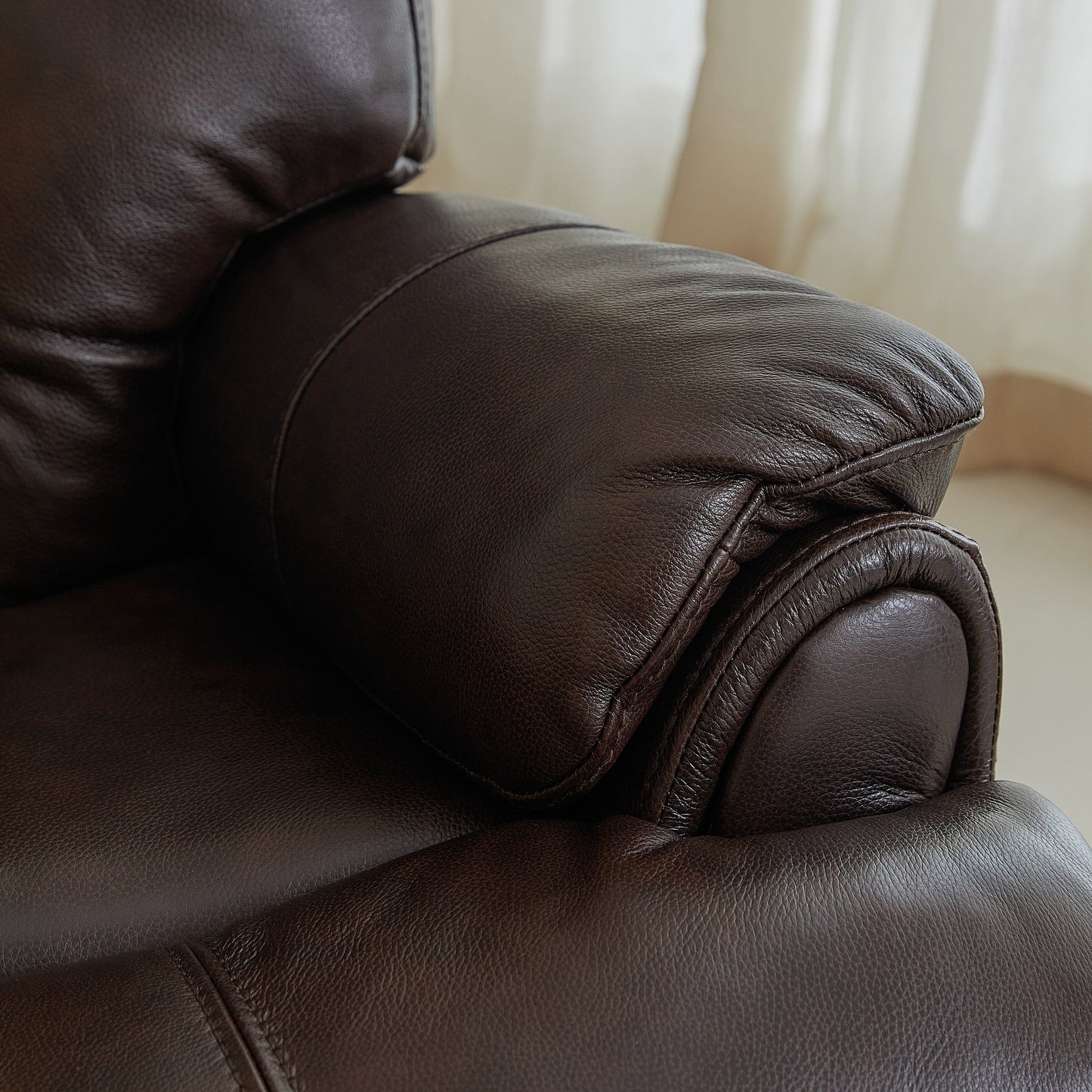 Véritable fauteuil inclinable électrique à inclinaison zéro gravité avec appui-tête réglable et repose-pieds extensible en cuir de qualité supérieure