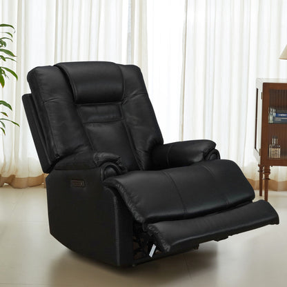 Véritable fauteuil inclinable électrique à inclinaison zéro gravité avec appui-tête réglable et repose-pieds extensible en cuir de qualité supérieure