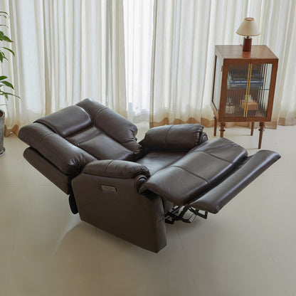 Véritable fauteuil inclinable électrique à inclinaison zéro gravité avec appui-tête réglable et repose-pieds extensible en cuir de qualité supérieure