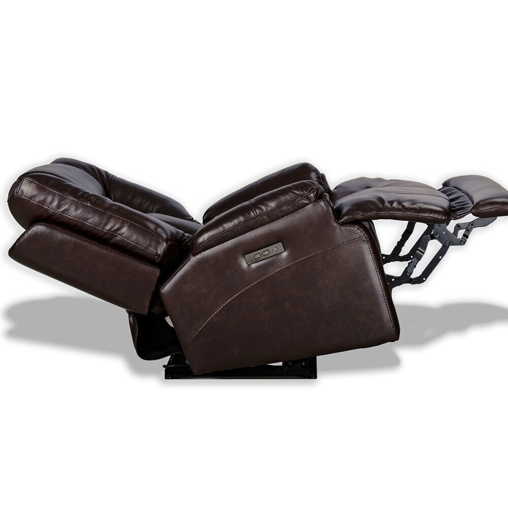 Véritable fauteuil inclinable électrique à inclinaison zéro gravité avec appui-tête réglable et repose-pieds extensible en cuir de qualité supérieure