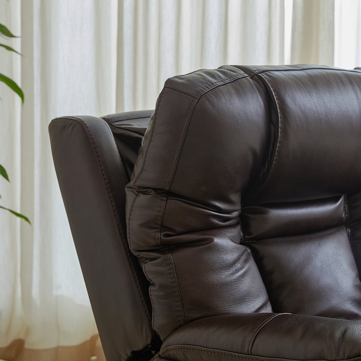 Véritable fauteuil inclinable électrique à inclinaison zéro gravité avec appui-tête réglable et repose-pieds extensible en cuir de qualité supérieure