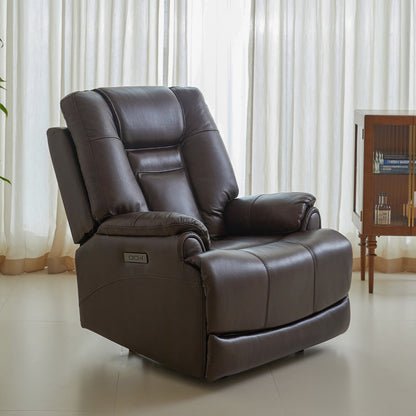 Véritable fauteuil inclinable électrique à inclinaison zéro gravité avec appui-tête réglable et repose-pieds extensible en cuir de qualité supérieure