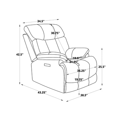 Fauteuil inclinable électrique en cuir pleine fleur, appui-tête réglable, repose-pieds extensible, fauteuil inclinable à gravité zéro