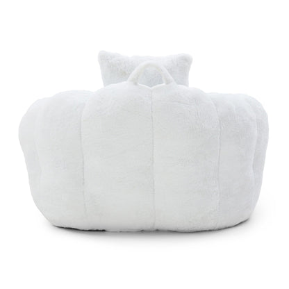 Pouf géant avec repose-pieds, pouf surdimensionné pour adultes et enfants, grand fauteuil en fausse fourrure en forme de coquillage avec rembourrage