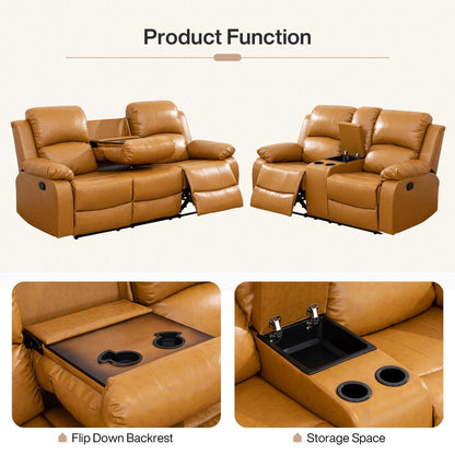 Ensemble de canapés de salon 3 pièces Ginger semi-PU et PVC