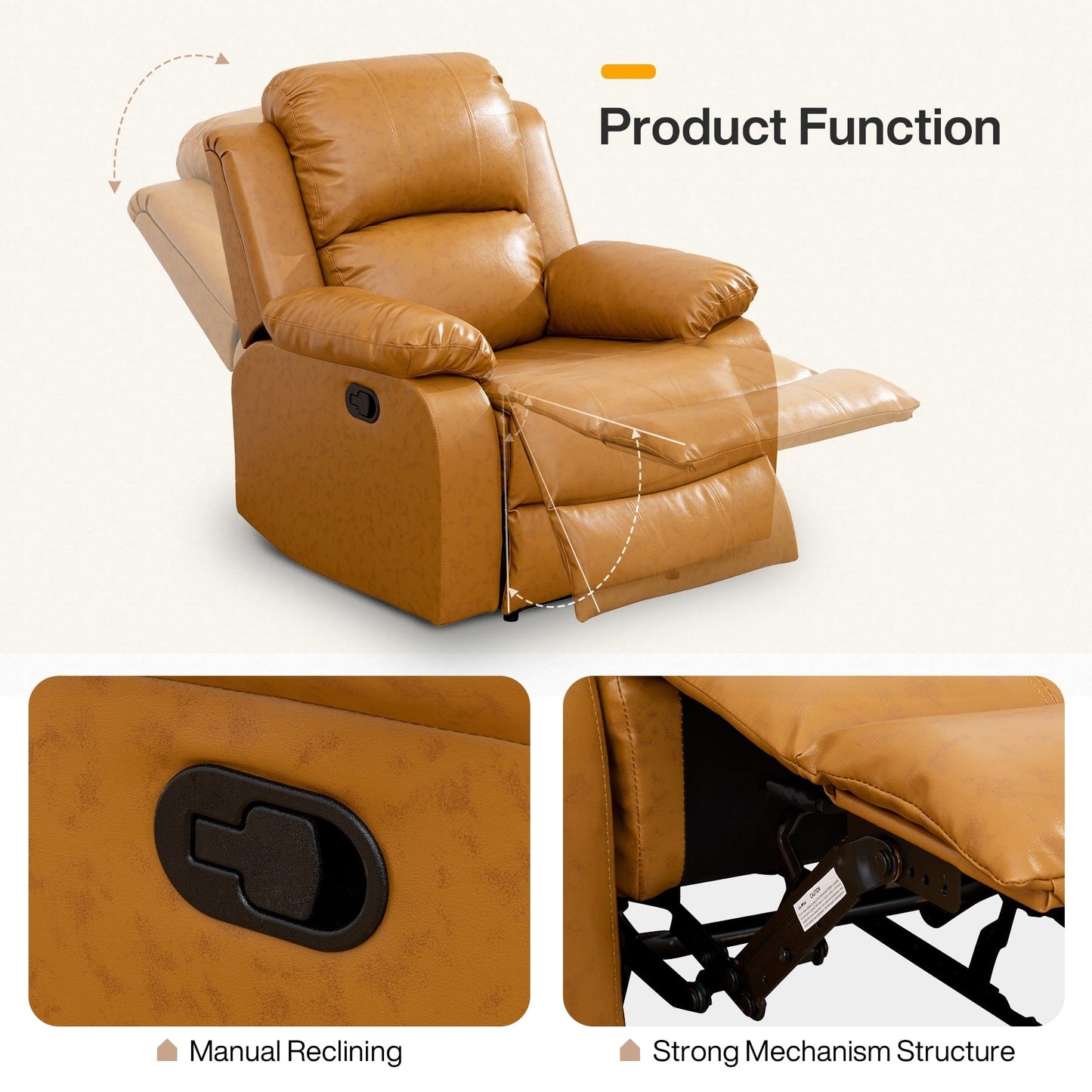 Ensemble de canapés de salon 3 pièces Ginger semi-PU et PVC