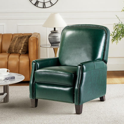 Fauteuil inclinable Gladis Modern Retro en cuir véritable avec garniture cloutée par HULALA HOME