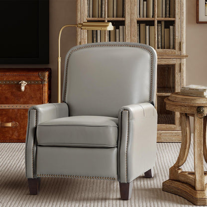 Fauteuil inclinable Gladis Modern Retro en cuir véritable avec garniture cloutée par HULALA HOME
