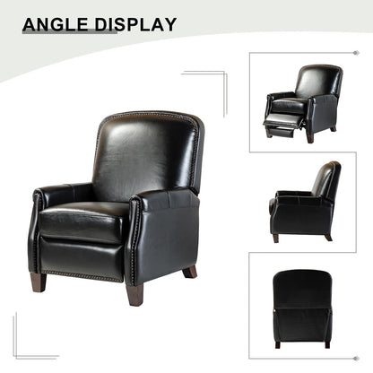 Fauteuil inclinable Gladis Modern Retro en cuir véritable avec garniture cloutée par HULALA HOME