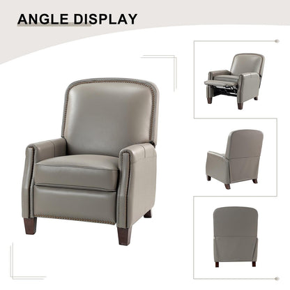 Fauteuil inclinable Gladis Modern Retro en cuir véritable avec garniture cloutée par HULALA HOME