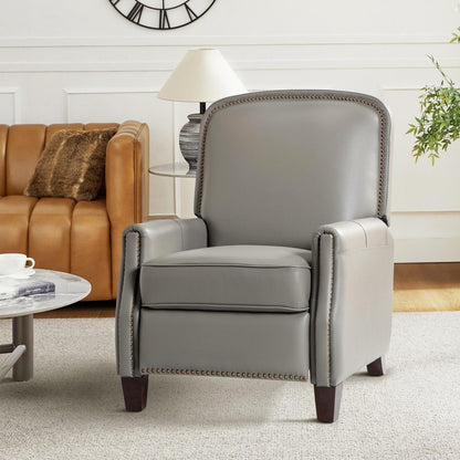Fauteuil inclinable Gladis Modern Retro en cuir véritable avec garniture cloutée par HULALA HOME