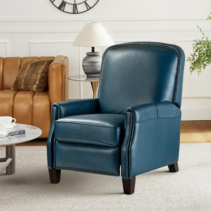 Fauteuil inclinable Gladis Modern Retro en cuir véritable avec garniture cloutée par HULALA HOME