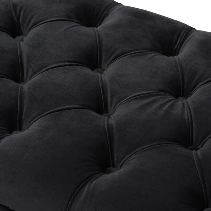 Banc Glam en velours noir par Baxton Studio