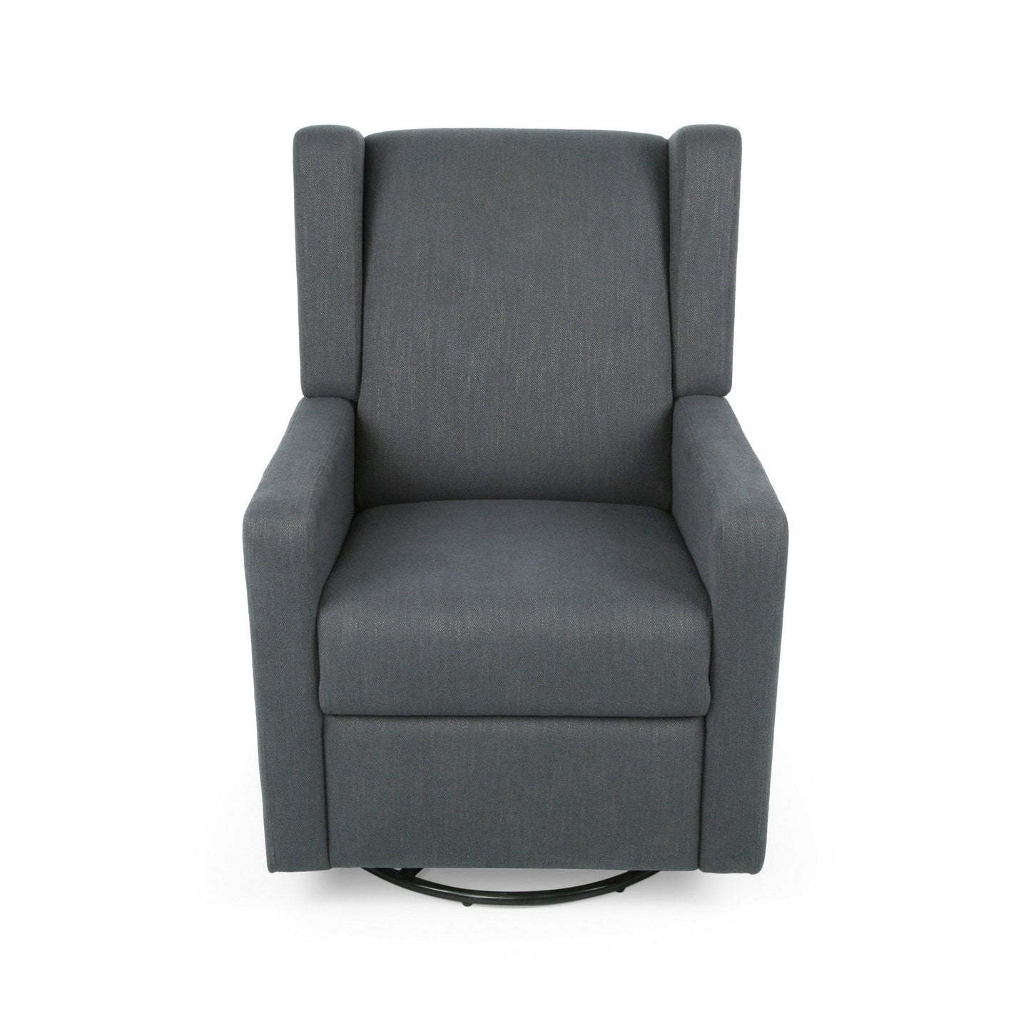 Fauteuil inclinable pivotant en bois de bouleau et tissu gris anthracite