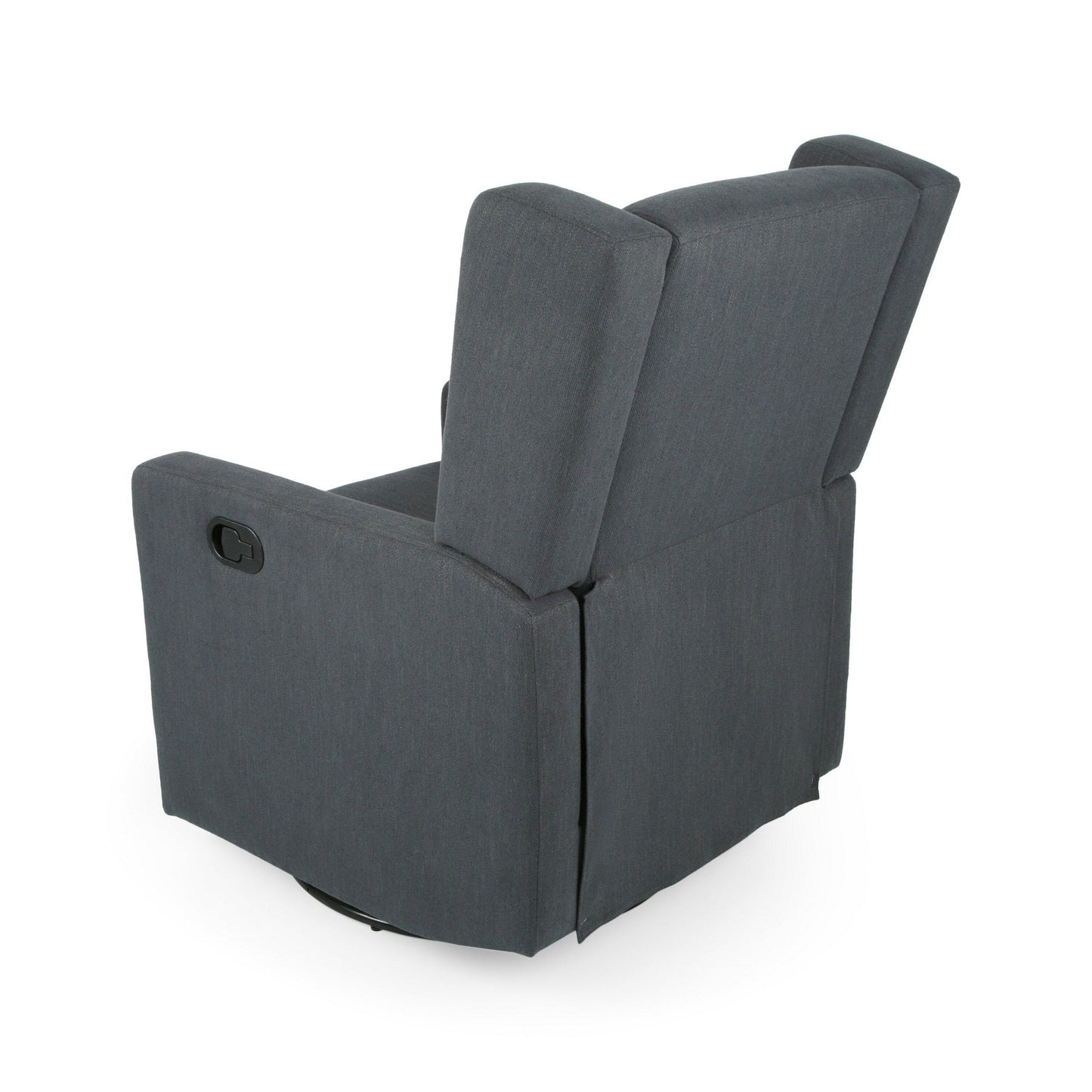 Fauteuil inclinable pivotant en bois de bouleau et tissu gris anthracite
