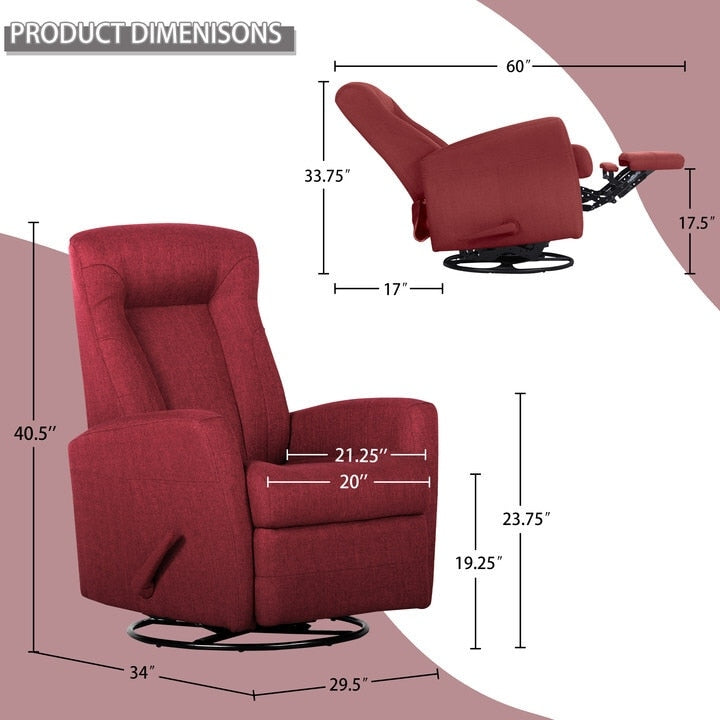 Fauteuil inclinable à bascule, fauteuil inclinable pivotant, fauteuil d'appoint
